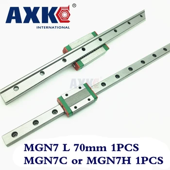 AXK MGN7 CNC 7mm miniaturni linearni železniškega vodnik način MGN7 L 70 mm MGN7C linearni blok prevoz ali MGN7H ozko prevoz