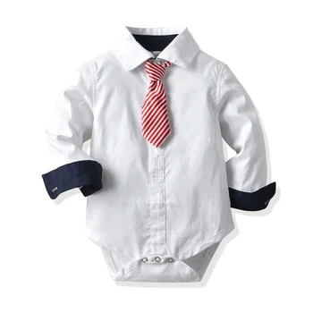 Baby Boy Kravato Formalnih Oblačil Telovnik Romper Obleko za 9 24 Mesecev Baby Klobuk Obleke Bele&Rdeča Stranka Rojstni dan Otrok, Gospod Oblačila
