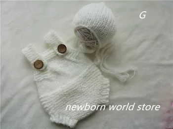 Baby klobuk in hlače,novorojenčka fotografija rekviziti moher klobuk in moher hlače, klobuk in hlače.