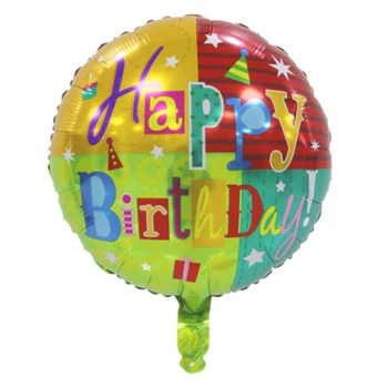 Birthday Balon na debelo 50pcs 18 inch Krog aluminij film Srečen Rojstni dan Baloni temo rojstni okraski otroci balon