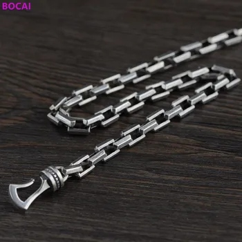 BOCAI S925 sterling srebro Človek ogrlica 2021 novo priljubljeno debele Eno Verigo Modni nakit ogrlica Človek srebrna
