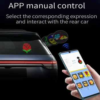 Brezžični Avto Prijavite Izraz LED Smešno Čustva Svetlobe Programabilni prikazovanje Sporočil Odbor APLIKACIJO Siri, Primerni Za IOS Android EM01