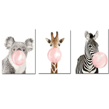 CHENISTORY 60x75cm Okvir Diy Barvanje Z Številkami Kit Živali Zebra Stenskih slikah Z Številkami, Barvanje Z Številke Za Dom Dekor