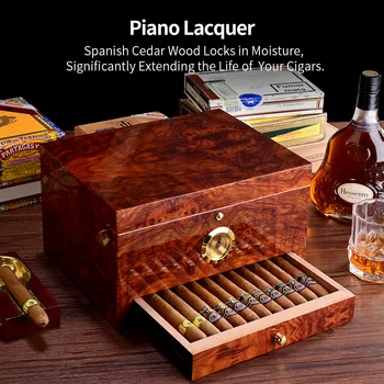 CIGARLOONG Cigar Humidor cedrovine Vlažilne Škatle Zakonsko Plasti Velike Sprejme 50 Namizje Polje
