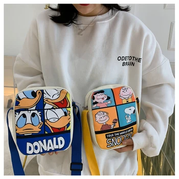 Disney lady torbici c risanka platno vrečko dekle messenger torba nove minnie torba ženske, Donald Duck torbici