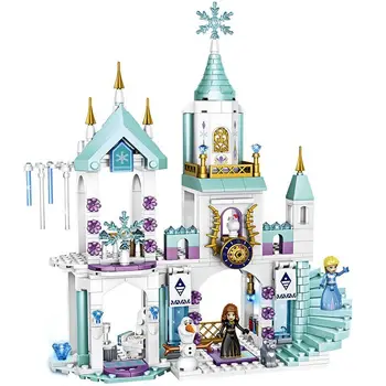 Disney Zamrznjene Princesa Elsa Ana Ledu Gradu Model Zgradbe Blok Nastavi otroci igrače za Rojstni dan Božično darilo slika Dll