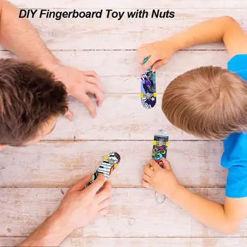 DIY Mini Prst Rolkanje Fingerboard Nastavite Zabavno Skate Deske Mini Igrače Za Otroke, Fantje, Otroci Darila