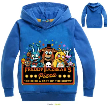 DLF 2-16Y Pet Noči na Freddy Hoodies Fantje Majica Najstniki Dekliška majica z Dolgimi rokavi pulover s kapuco Otroške Kostume Priložnostne Skokih