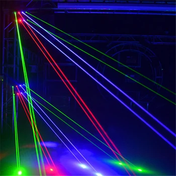 DMX razsvetljavo laserski projektor 8 oči pajek gibljive glave žarek svetlobe RGB Barvna laserska strobe učinki DJ Disco party luči