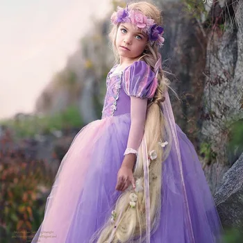 Dolg Rokav Dekleta Božič Obleko Princesa Obleko gor Halloween Party Obleke Risani Lik, Cosplay Kostum za Otroke Otrok