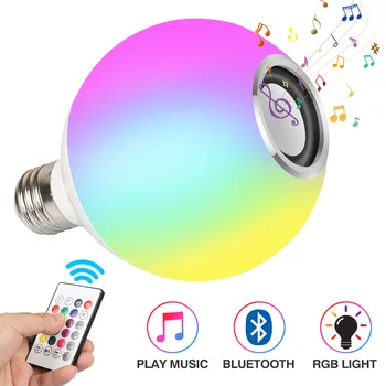 E27 RGB Brezžični Bluetooth, LED Žarnice, Daljinski upravljalnik Pametni Lahka Glasba Zvok Zvočniki Žarnica Za Pametni Dom