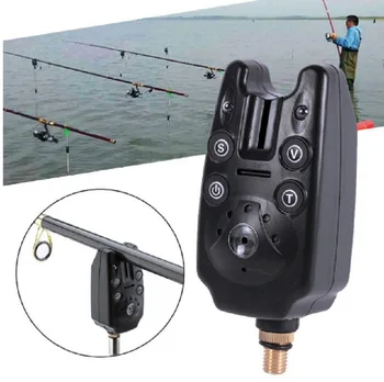 Elektronski Ribe Ugriz Alarm, ABS 2 LED Ton Nastavljiva Glasnost Zvoka Občutljivost Nepremočljiva Oprema za Ribolov Pribor