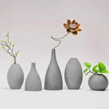 Evropa majhna vaza Grind glaze keramike Črna modra Siva vaze, Cvet domače in umetnostne obrti dom dekoracija dodatna oprema sodobne