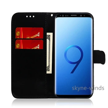 Flip Primeru Telefon Za Samsung Galaxy S9 SM-G960F Denarnice Panda Case Etui Za Samsung S9 Ohišje Za Samsung S9 S 9 9S Knjigo Kritje