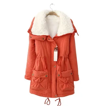 Flis zimska jakna ženske barva stand-up ovratnik jakno plašč debel toplo priložnostne slim zadebelitev dame parka