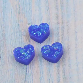 Fnixtar 10 mm Sintetičnih Ljubezen Srce Oblika Opal Kamen Materialov Ženske Ročno DIY Ogrlica Nakit Luknjo Velikosti 1,5 mm 20Piece/veliko
