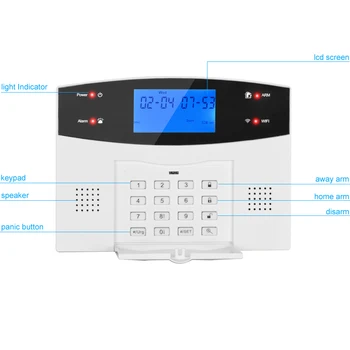 G2BW LCD Tipkovnica WIFI GSM, PSTN Doma Protivlomne Varnosti Brezžičnih Žice Alarmni Sistem zaznavanja Gibanja APP Nadzor Požara, Dima Detektor