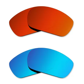 Glintbay 2 Parov Polarizirana sončna Očala Zamenjava Leč za Oakley Jawbone Ogenj Rdeča in Modra Led
