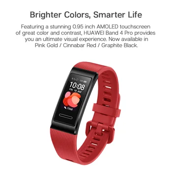 Globalna različica Huawei Band 4 Pro Amoled 0.95 'Kovinski Material Senzor srčnega Spanja Zapestnica GPS