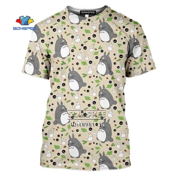 Hayao Miyazaki Moj Sosed Totoro moška T-shirt 3D Luštna Mačka Brezosebna Masko majica s kratkimi rokavi za Priložnostne Poletje Kratek Rokav Fitnes Oblačila