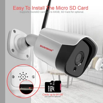 HD 5MP 1080P IP Wifi Kamera Bullet Brezžična Varnost Kamera Onvif Prostem dvosmerni Audio Nočno gledanje 20M TF Card Slot CamHi