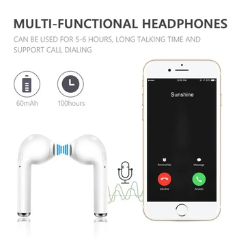 I7s Tws Brezžične Slušalke športne Čepkov za Prostoročno uporabo v uho Bluetooth Slušalke glasbo, Slušalke Deluje na vseh pametnih telefonih goophone