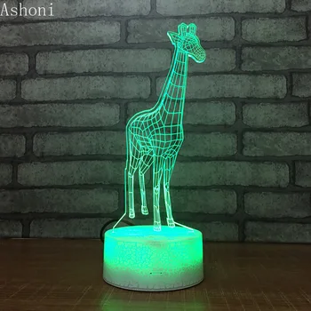 Jelena Oblike 3D namizne Svetilke Božično Darilo Akril LED Nočna Lučka na Dotik 7 Barva spreminja Desk Stranka Dekorativne Luči