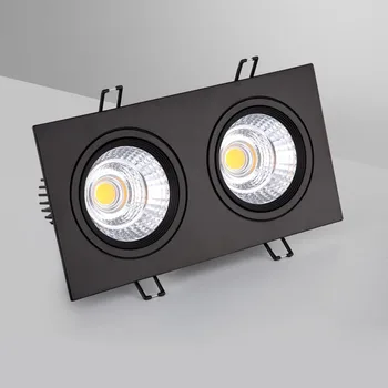 Kvadratni Black Led svetila downlight COB Strop Spot Luči 7w 10w 14w 20w 85-265V zatemniti vgradne stropne Luči Razsvetljave v Zaprtih prostorih