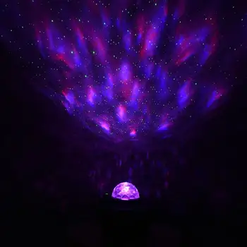 Led Glasba Star Projektor Lučka / Kabel Usb Brezžični Zvočni Nadzor Lasersko Svetlobo Zvezdnato Vode Vzorec Plamen Svetilke
