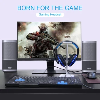 LED Luči Žično Igralec Slušalke Z Mikrofonom Računalnik PC Bas Stereo Gaming Slušalke Za PS4 Xbox En Moški Polje Glasbe, Slušalke