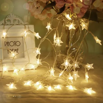 LED Venci Luči, ki Sije Zvezd, Svetlobe Niz 6M 40 Led Princesa Soba Počitnice Stranka Božič Ramadana Dekoracijo Baterije JQ