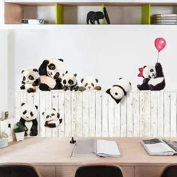 Lep Panda Stenske Nalepke Cartoon Živali Fant Dekle Otroci Soba Dekoracijo Estetske Ozadje Vrtec Stenski Dekor Plakat Umetnosti Zidana