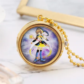 Lep Sailor Moon Temo Quartz Obesek Watch Zlato Ogrlico žepna ura Vrtljiv Lovec Design Polno lovec Ure Darila Otroci