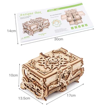 Lesena 3D Nakit Polje Sestavljeni Ustvarjalna Igrača Darilo Puzzle Lesenih za Mehanski Prenos Modela Sestavljeni Igrača Ustvarjalna DIY Darila