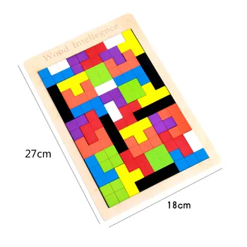 Lesene Tangram Možganov, Tetris Igre Puzzle Bloacks Pisane Lesene Uganke za Otroke Učenje Razvoj Otrok Izobraževalne Igrače