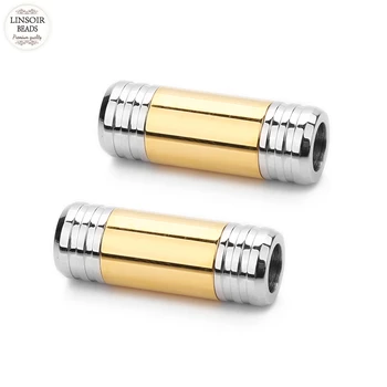Linsoir Dvojno Barvo Gunblack Zlate Barve Magnetnimi Zapirali 6 mm, iz Nerjavnega Jekla Za Kabel Zapestnica Priključki Za Nakit, Izdelava