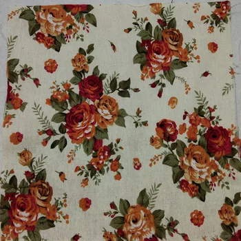 Ljubek 50x140cm Cvetenja Rose Cvet Bombaž Perilo Tkanine Za DIY Šivanje Cvetlični Perilo Tkanine, Mozaik Obleko Krpo Doma Decorat