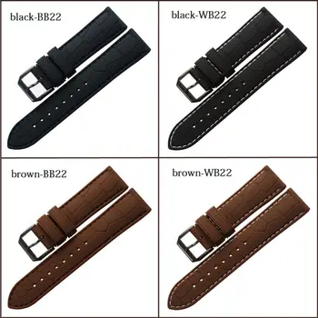 MAIKES kakovosten Silikonski Watchband Moških Gume Watch Trak Šport Potapljač 20 mm 22 mm trak Črno Stailess Jeklene Sponke