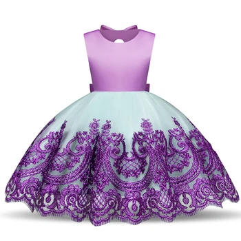 Malčka Dekle Obleko Vijolične Vezene Dojenčka Obleke Za Baby Dekleta 12M 3 5 Leto Oblačila Stranka Obleke Princess Obleke Vestidos
