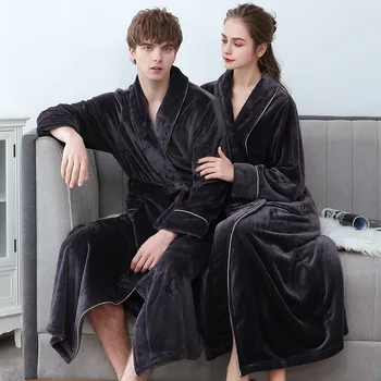 Mehko Nightdress Ljubitelje Sleepwear More Priložnostne Flanela Kimono Kopalni Plašč Obleke Pozimi Toplo Nightgown Intimno Perilo, Homewear