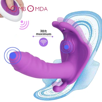 Metulj Vibracijske Hlačke Nosljivi Dildo, Vibrator G Spot Klitoris Stimulator Erotične Igrače za Odrasle Igrača za Ženske, Orgazem Masturbator