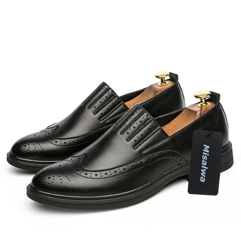 Misalwa Ročno Slip-on Moški Brogue Modni Čevlji Poročni Čevlji Oxford čevlji Za Moške Britanski Stil Moških Oxfords
