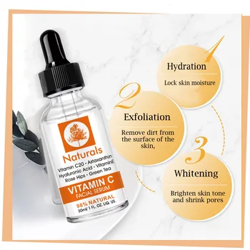 MO TULIPANOV Vitamina C Beljenje Serum Hialuronska Kislina Face Cream & Vitamin E - Ekološko Anti-Aging Serum za Obraz, Oči Zdravljenje