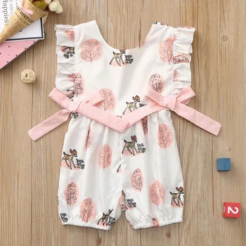 Moda 2020 Baby Dekle poletnih oblačil srčkan Jelena Cvet bombaža mehko Romper Jumpsuit za novorojenega dojenčka oblačila otrok otrok