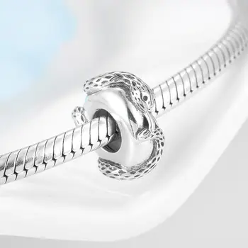 Moda 925 Sterling Srebro Skrivnostni čar kača Distančnik Zamašek kroglice Fit Prvotne Evropske Charms Zapestnico Nakit, izdelava