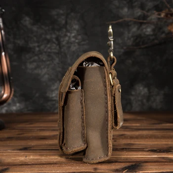 Moda Kakovosti Usnja Mala Poletna Torbica Hook Design Pasu Pack Bag Cigaret Primeru 5