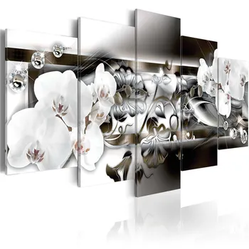 Moderno Slikarstvo Platno 5 Plošče Povzetek Diamond Orhideja, Roža, Dnevna Soba Dekoracijo Doma Plakat Slika Brez Okvirja