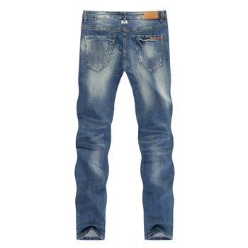 Modni Jeans za Moške Slim Naravnost Modra Stretch Stiski Moške Obleke, Hlače Yong Človek Priložnostne Hlače Kavboji Jean Hombre 38