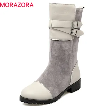 MORAZORA 2020 vroče prodaje gleženj škornji za ženske pu +čredo jeseni, pozimi škornji udobno moda platforma čevlji dame čevlji