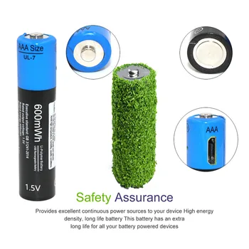Moč Etinesan 1,5 V AAA 900mWh Li-polymer li-ionska Litij Baterija, USB Napajanje Baterije